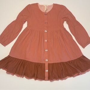 Matilda Jane Veda Crinkle Gauze Color Block Lined Dress